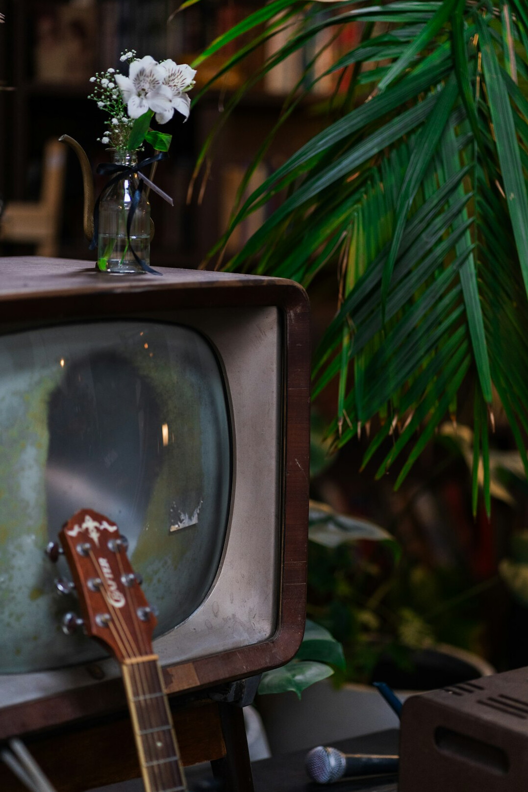 Vintage television set with a curved screen