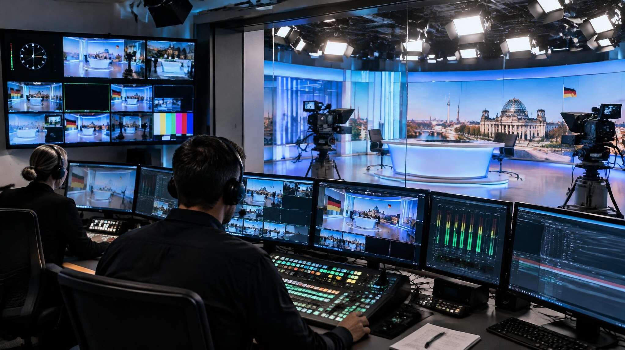 german tv studio control room